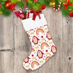 Christmas Cute Penguin With Falling Red Snow Christmas Stocking