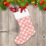 Hipster Santa Faces On Pink Background For Merry Christmas Christmas Stocking