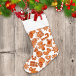 Watercolor Brown Cookies Gingerbread Man Illustration Christmas Stocking