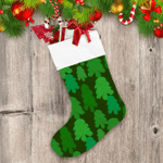 Camouflage Abstract Green Christmas Trees In The Forest Christmas Stocking