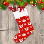 Christmas Winter Holiday Texture With Deers Christmas Stocking