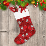 Hand Dawn Pattern With Happy Santa Carrying A Bag Of Gifts Christmas Stocking