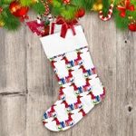 Colored Gifts And Gnomes Rectangles Pattern Christmas Stocking
