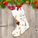 Cute Brown Gnomes Dance Christmas Wishes Illustration Christmas Stocking
