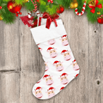 Christmas With Cow In Red Cap White Background Christmas Stocking