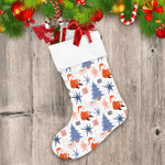 Festive Bright Pattern With Santa Christmas Tree And Gifts Christmas Stocking