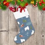 Merry Christmas With Bear Mountains And Clouds Christmas Stocking