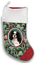 Cavalier King Charles Tri Christmas Stocking Christmas Gift Red And Green Tree Candy Cane