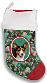 Excellent Corgi Cardigan Tri Christmas Stocking Christmas Gift Red And Green Tree Candy Cane