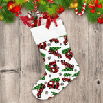 Buffalo Plaid Christmas Transport Red Truck Camper And Car Pattern Christmas Stocking