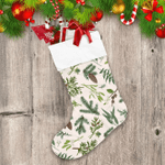 Christmas Plant Background With Winter Trees Christmas Stocking