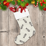 Hand Drawn Toy Soldier Nutcracker Doodle Pattern Christmas Stocking