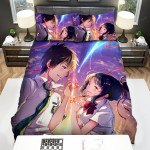 Your Name Kimi No Na Wa Characters Mitsuha And Taki Bed Sheets Spread Comforter Duvet Cover Bedding Sets
