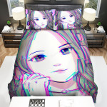 Streamer Pokimane Glitch Anime Portrait Bed Sheets Spread Duvet Cover Bedding Sets