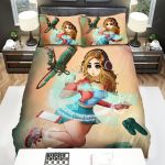 Streamer Pokimane And Gaming Devices Illustration Bed Sheets Spread Duvet Cover Bedding Sets