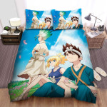 Dr. Stone Senka And Friends In The Flowers Field Bed Sheets Spread Comforter Duvet Cover Bedding Sets