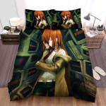 Steins;Gate Kurisu Makise With With Tv Screen Bed Sheets Spread Comforter Duvet Cover Bedding Sets