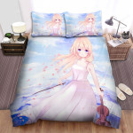 Your Lie In April Kaori In The White Dress With The Clouds Ed Sheets Spread Comforter Duvet Cover Bedding Sets