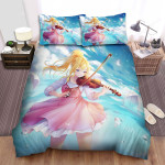 Your Lie In April Kaori Playing Violin In The Pink Dress Bed Sheets Spread Comforter Duvet Cover Bedding Sets