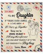 Personalized Blankets For Daughter, Air Mail Letter Newyork Blanket, Keep Me In Your Heart, I Will Stay There Forever, Fleece Sherpa Blanket