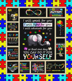 I Will Fight For You And You Were Born To Stand Out, Autism Awareness, Decorated With Elephant Quilt Blanket