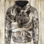 Norwegian Elkhound Cute Face 3D All Over Print Hoodie, Zip-up Hoodie