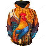 Amazing Rooster 3D All Print Hoodie, Zip- Up Hoodie