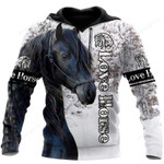 Amazing Strong Black Horse 3D All Print Hoodie, Zip- Up Hoodie