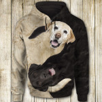 Labrador Retriever Yin Yang 3D All Over Print Hoodie, Zip-up Hoodie