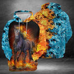 Horse Flame 3D All Over Print Hoodie, Zip-up Hoodie