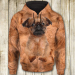 Griffon Bruxellois Cute Face 3D All Over Print Hoodie, Zip-up Hoodie