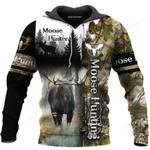 Amazing Moose Hunter 3D All Print Hoodie, Zip- Up Hoodie