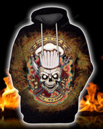 Chef Live To Cook 3D All Over Printed Hoodie, Zip- Up Hoodie