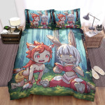 Made In Abyss Nanachi & Mitty In The Woods Artwork Bed Sheets Spread Duvet Cover Bedding Sets