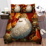 The Small Animal - A Hedgehog Among The Dry Leaves Bed Sheets Spread Duvet Cover Bedding Sets