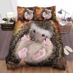The Small Animal - The Hedgehog In The Dry Leaves Bed Sheets Spread Duvet Cover Bedding Sets