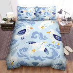 The Seagull Flying Illustration Bed Sheets Spread Duvet Cover Bedding Sets