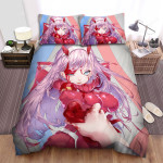 Darling In The Franxx Zero Two Take My Hand Artwork Bed Sheets Spread Duvet Cover Bedding Sets