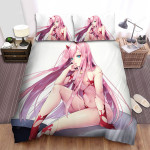 Darling In The Franxx Zero Two In Destroyed Red Suit Bed Sheets Spread Duvet Cover Bedding Sets