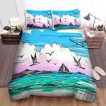 The Seagull Flying Above The Ocean Bed Sheets Spread Duvet Cover Bedding Sets