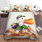 The Wild Animal - The Pelican Postman In Green Jacket Bed Sheets Spread Duvet Cover Bedding Sets