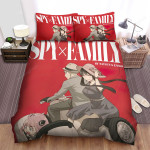 Spy X Family Forger Family On A Sidecar Motorcycle Bed Sheets Spread Duvet Cover Bedding Sets