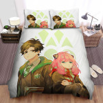Spy X Family Damian & Anya In Hogwarts Houses Costumes Bed Sheets Spread Duvet Cover Bedding Sets