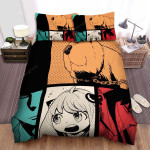 Spy X Family Forger Family In Colors Illustration Bed Sheets Spread Duvet Cover Bedding Sets