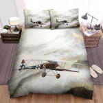 The Military Weapon Ww1- German Empire Halberstadt Plane Chasing The Entente Bed Sheets Spread Duvet Cover Bedding Sets