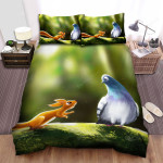 The Pigeon And A Squirrel Bed Sheets Spread Duvet Cover Bedding Sets