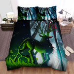 The Wildlife - The Green Deer In The Devil Land Bed Sheets Spread Duvet Cover Bedding Sets