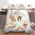 The Wildlife - The Deer And The Princess Bed Sheets Spread Duvet Cover Bedding Sets