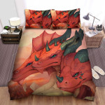 Three-Headed Hydra In Red Bed Sheets Spread Duvet Cover Bedding Sets