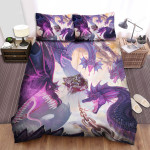 Purple Hydra And Floating Island City Bed Sheets Spread Duvet Cover Bedding Sets